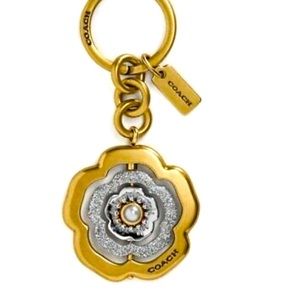 NWT Coach Tea Rose Bag Charm/ Keychain